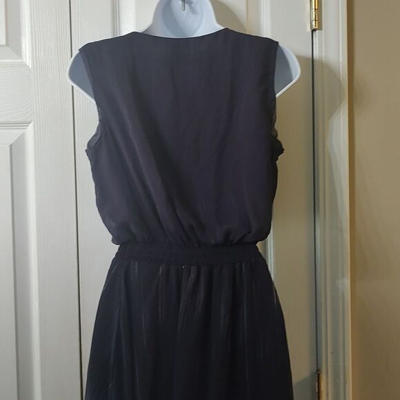 Simply Vera Vera Wang Sleeveless V Neck Shark-bite Hem navy purple Dress Size M - Picture 8 of 9